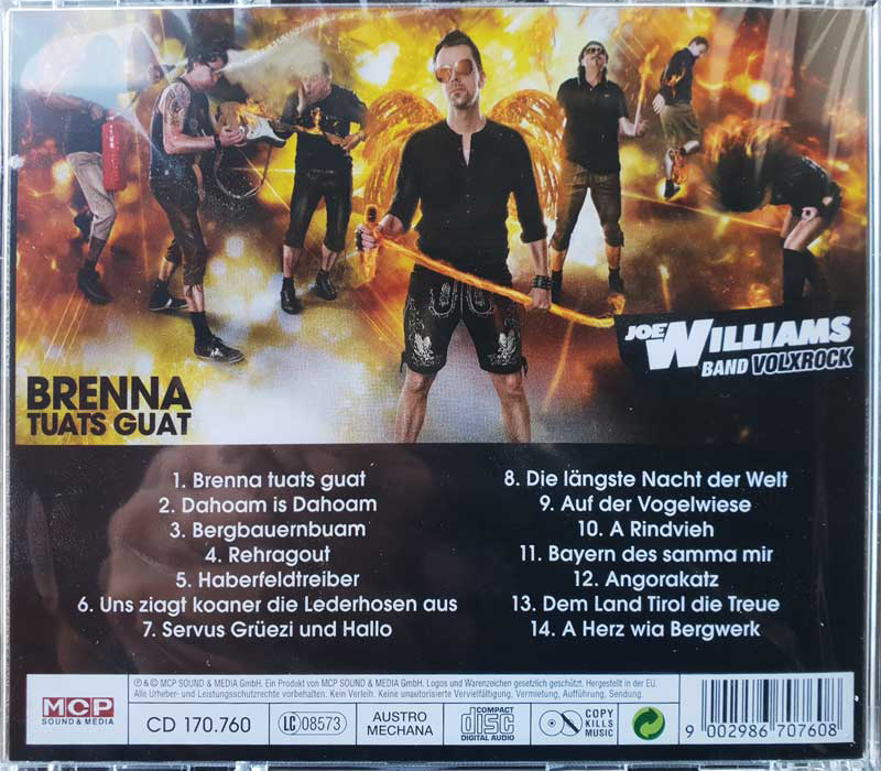 Volksrock Brenna tuats guat Album der joe williams band Titel